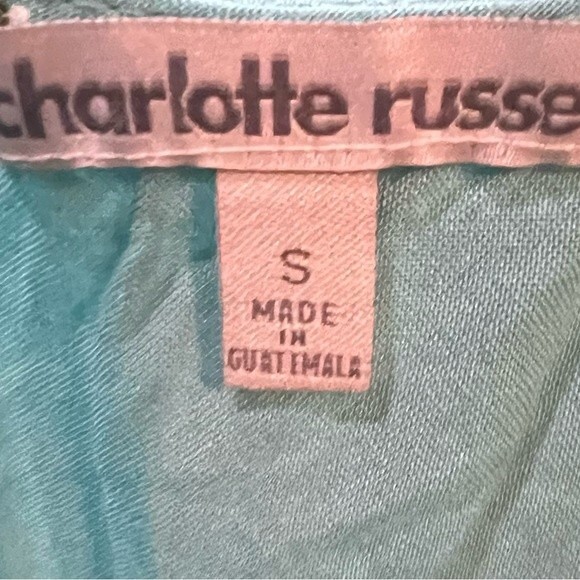 Aqua floral lace sleeve bar back dress size small - Picture 5 of 5